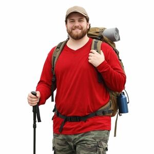 Kathmandu Merino 195 Wool Long Sleeve V Neck Top in Red - Men's 2XL